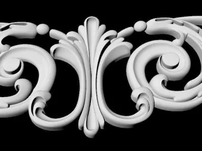 Central decor ornament for furniture 3D model 691
