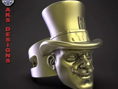 Ring Jewelry organic Magician v 154 3D print model