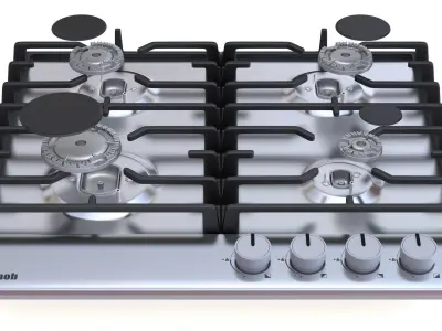 Gas hob Low-poly 3D model