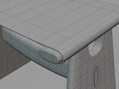 Wooden Stool 3D model
