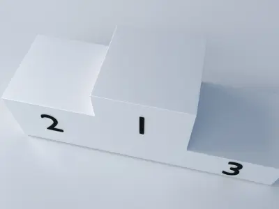 Podium cube with numbers 3D model