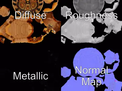 Colorful Tortoise Shell model pack Low-poly 3D model