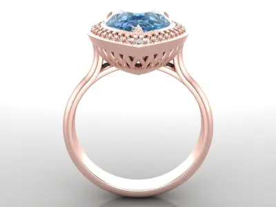Ring M61 The luxury female ring with gems wedding 3D print model