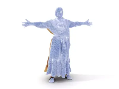 Historical Peasant Woman Model Pack with Detailed Shawl and S... Low-poly 3D model