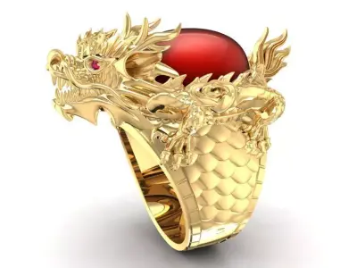 LUXURY FENGSHUI DRAGON RING FOR MEN 1906 3D print model