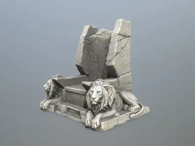 Lion Throne Low-poly 3D model