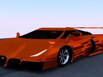 Supercar A96 Low-poly 3D model