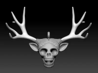 Deer Human Skull Pendant 3D print model