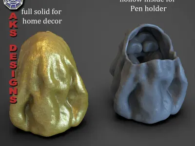 Penholder flowerpot Reaper skull v174 3D print model