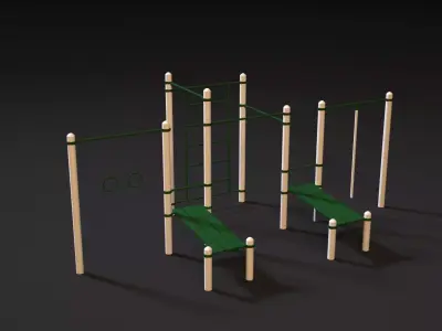 Workout 6 playground set 3D model