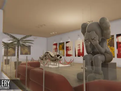 Gallery - Showroom Environment Low-poly 3D model