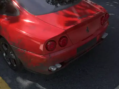 1996 Red Ferrari 550 Cinema 4D Octane Rendering 3D model