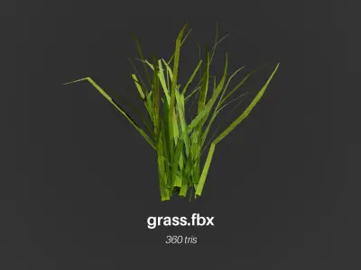 Grass Low Poly Realistic Game Ready 3D Model pack Low-poly 3D model