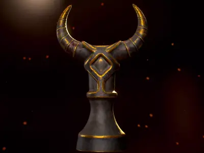 Gold Totem Low-poly 3D model