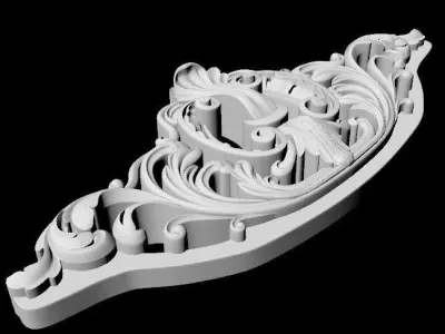 Central decor ornament for furniture 3D model 874