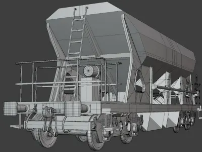 Hopper wagon PBR II 3D model