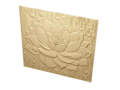 Modern Relief Wall Mural Decor CNC 3D Print 08 3D model