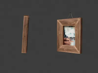 Cartoon photo frames and paintings Low-poly 3D model 3D model