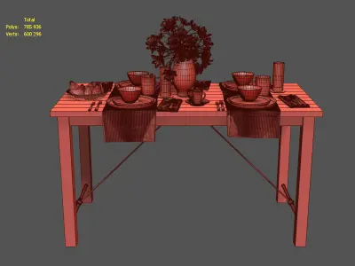 Tableware set by Crate and Barrel        Mercer Dinnerware 3D model