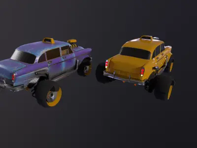 CyberPunk Car Low-poly 3D model sci fi pbr Low-poly 3D model