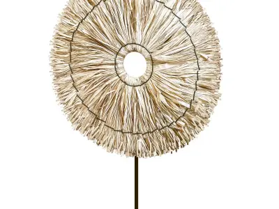 Natural Round seagrass leaves sculpture table decor 3D model