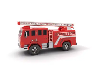 Red Fire Truck model pack Low-poly 3D model