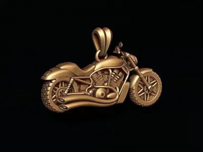 Motorcycle pendant basrelief 3D print model