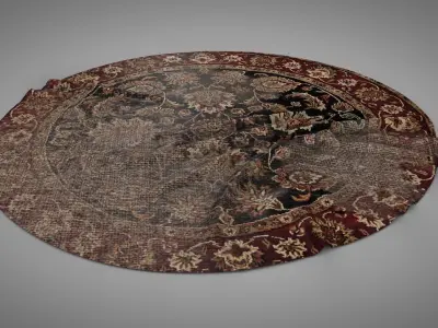 Old Round Carpets Low-poly 3D model