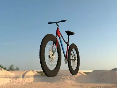 Bicycle fat bike in sand 3D model