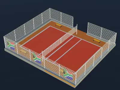 Volleyball Stadium - South Africa Low-poly 3D model