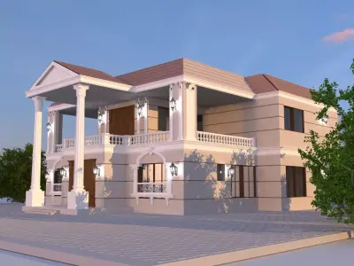 Classic Villa  Low-poly 3D model