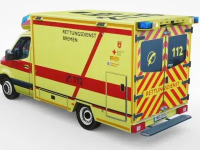 Mercedes-Benz Sprinter Paramedics Low-poly 3D model