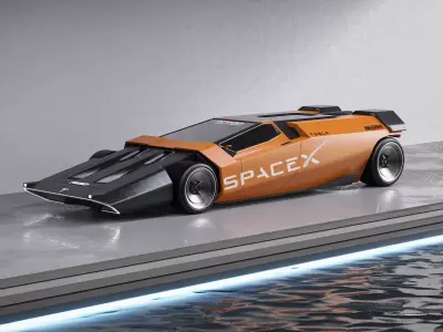 Tesla MX Concept Car Low-poly 3D model