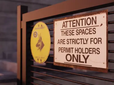 Car Environment Scene 3D Blender File And FBX File 3D model