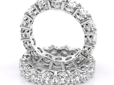 Round Diamond Eternity Wedding Band 2 3D print model 3D print model