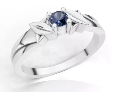 AV 740 Diamond Womens Solitaire Bridal Engagement Promise Ring 3D print model