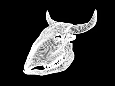 Cow skull Low-poly 3D model