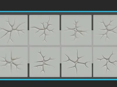 Stylized alpha stone and cracks 3D model