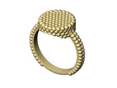 Beaded Caviar round fashion ring US size 6 7 8  3D print model