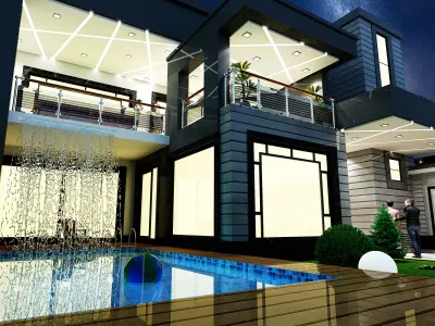 Hi-tech House 3D model
