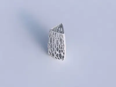 Vase triangle with faceted organic lattice 3D print model