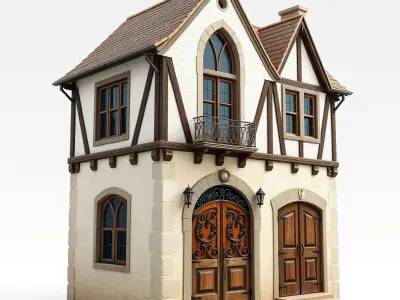 Medieval House Model Pack with Detailed Architecture Low-poly 3D model