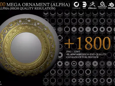 Mega Ornaments 1800 4K ALPHA Texture