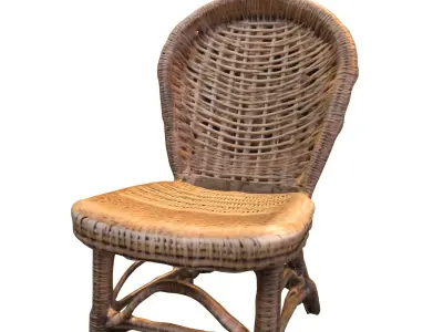 Wicker Chair Low-poly 3D model