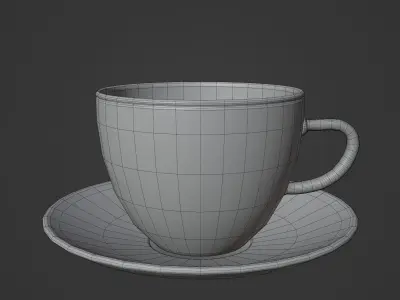 White cup Free low-poly 3D model