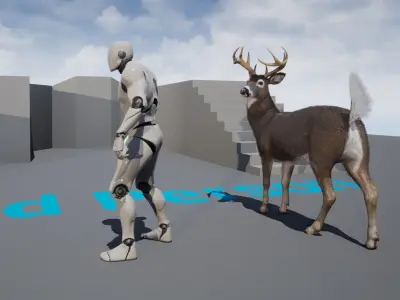 White tailed Buck Rig for Realtime Games and Cinematics Low-poly 3D model