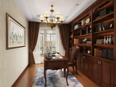 Classic Cabinet Scene Interior 3D model