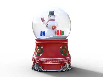 Snow Globe Christmas Low-poly 3D model