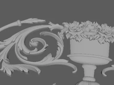 dekor golden ornate vase 3D model
