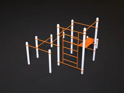 Workout 8 orange playground set 3D model